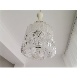 Small Art Deco glass hanging lamp 1950s