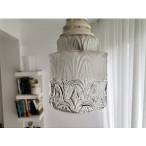 Small Art Deco glass hanging lamp 1950s