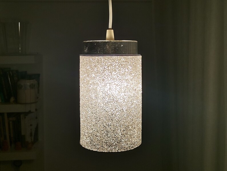 German mid century minimalist lucite resin hangimg lamp