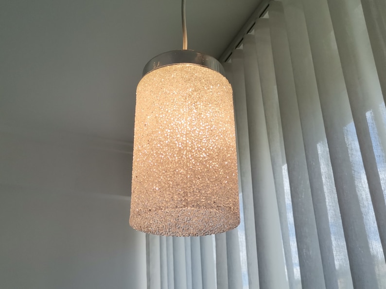 German mid century minimalist lucite resin hangimg lamp