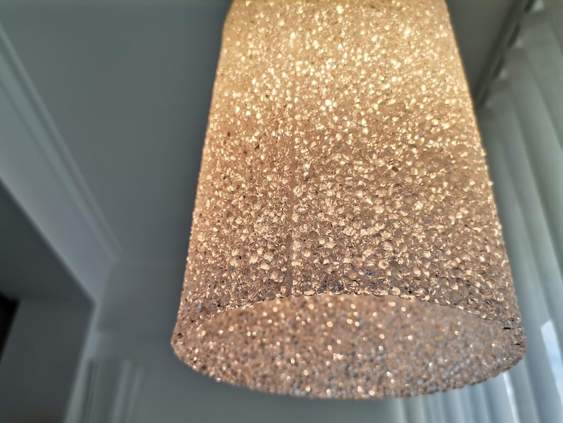 German mid century minimalist lucite resin hangimg lamp