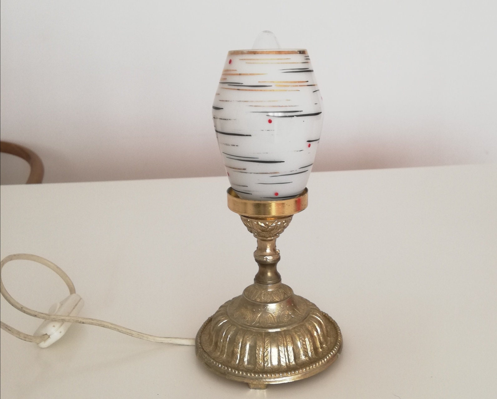 Small table lamp brass Art Nouveau