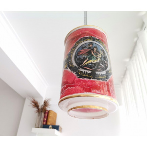 Hand painted glass victorian ceiling lamp hanging light fixture