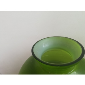 Vintage Hurricane library lamp in marble and green oplaine glass
