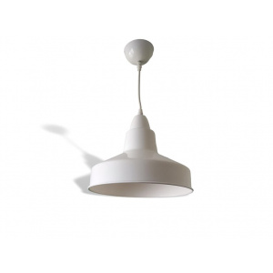 White industrial hanging metal lamp Scandinavian light fixture