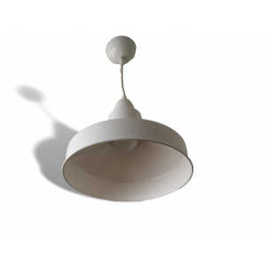 White industrial hanging metal lamp Scandinavian light fixture