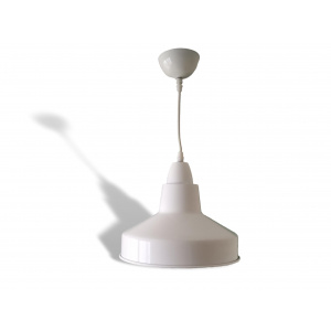White industrial hanging metal lamp Scandinavian light fixture