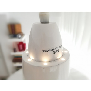 White industrial hanging metal lamp Scandinavian light fixture