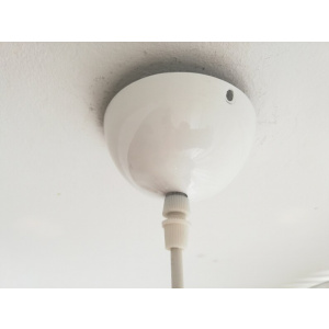 White industrial hanging metal lamp Scandinavian light fixture