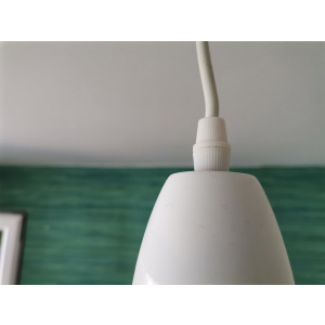 White industrial hanging metal lamp Scandinavian light fixture