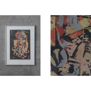 Hardy Strid, Joker I, Color Lithograph, 1966, Framed