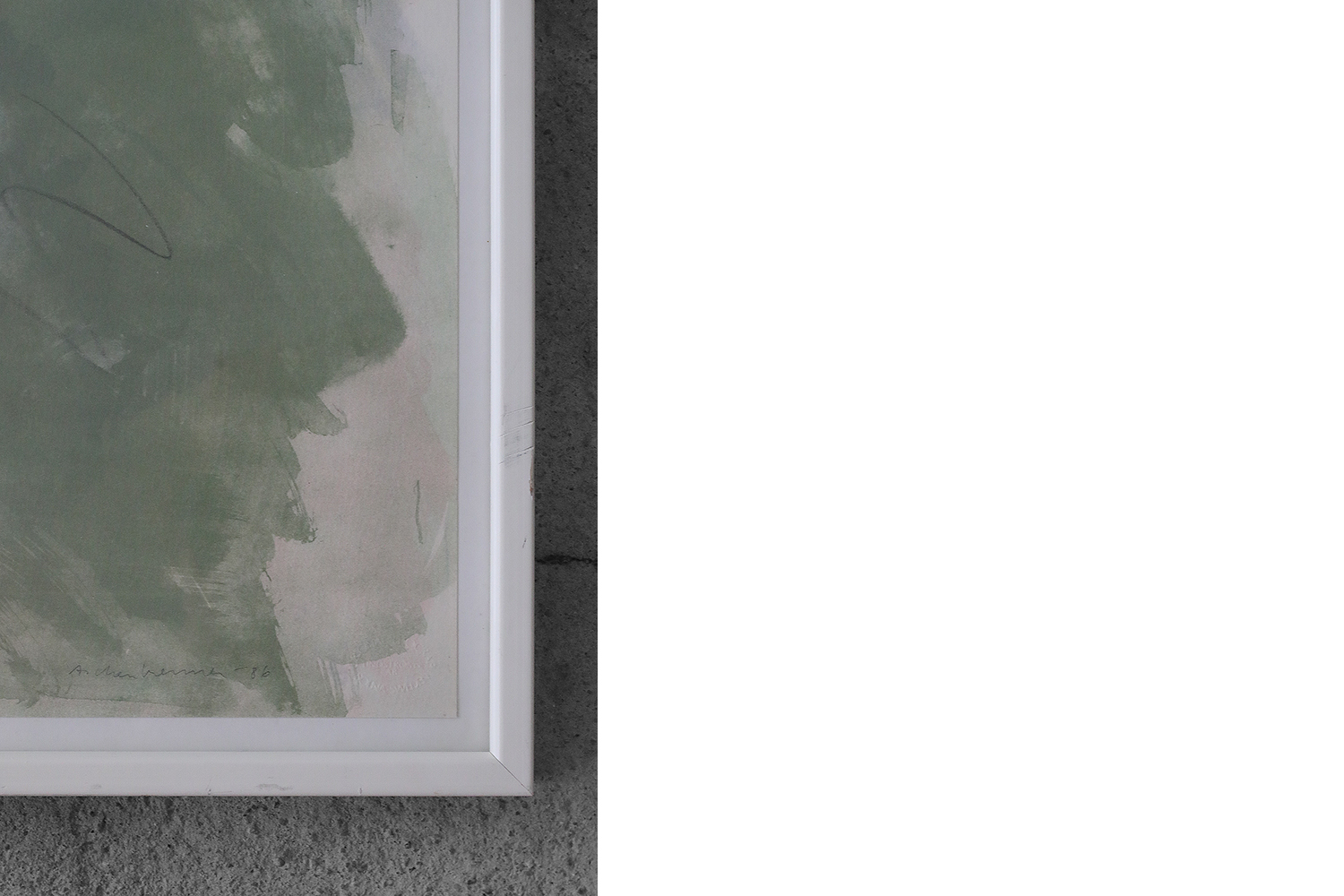 Lennart Aschenbrenner, Composition with Stick, Color Lithograph, 1986, Framed