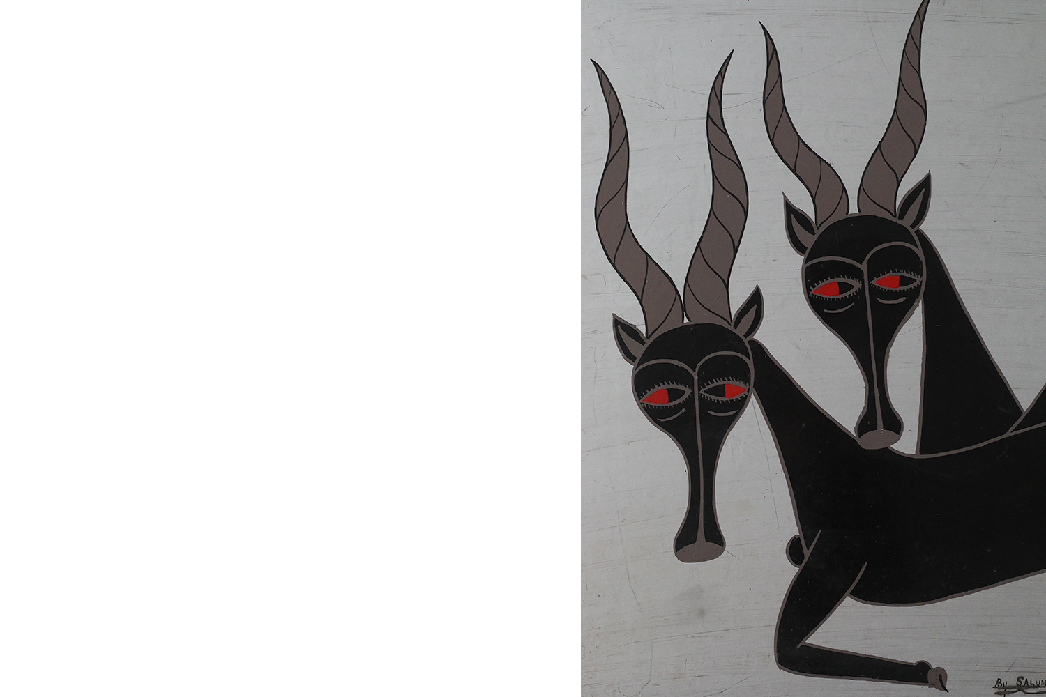 Salum Mussa, African Tingatinga School Composition, Oil on Board, 1970s