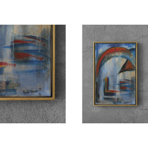 Roald Ditmer, Abstract Composition, Oil on Canvas Diptych, 1980s, Framed, Set of 2