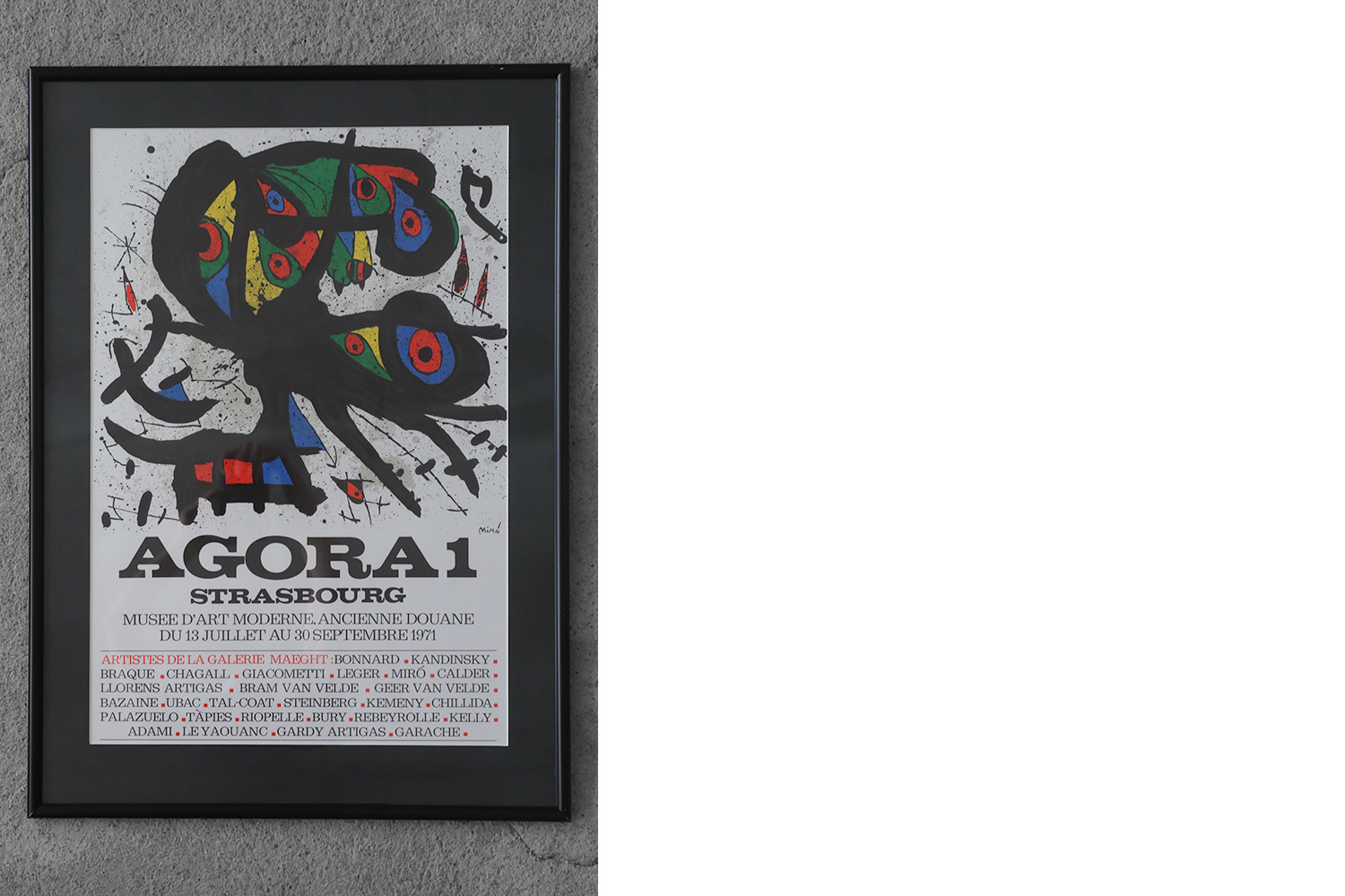 Joan Miró, Agora I, Color Lithograph, 1971, Framed