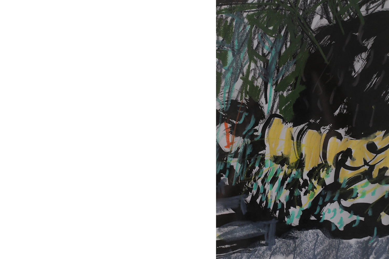Johan Adam Linneballe, Sommer I haven III, Mixed Media on Paper, 1993, Framed