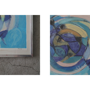 Gustav Bolin, Composition, Color Lithograph, 1970s, Framed