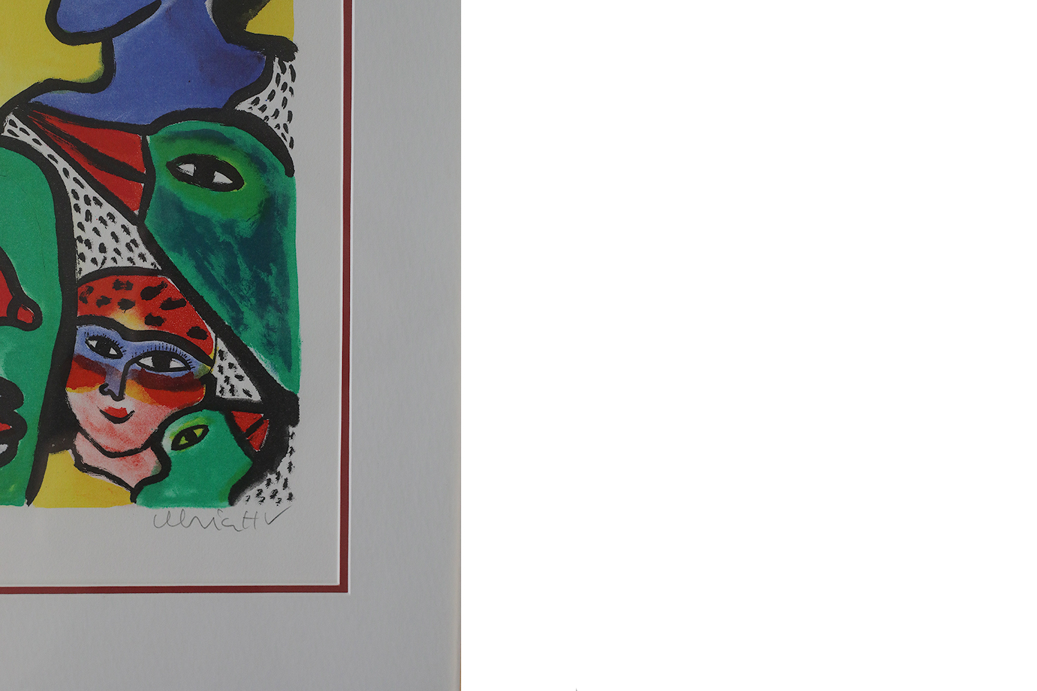 Ulrika Hydman Vallien, Composition of Figures, Color Lithography, 1999, Framed