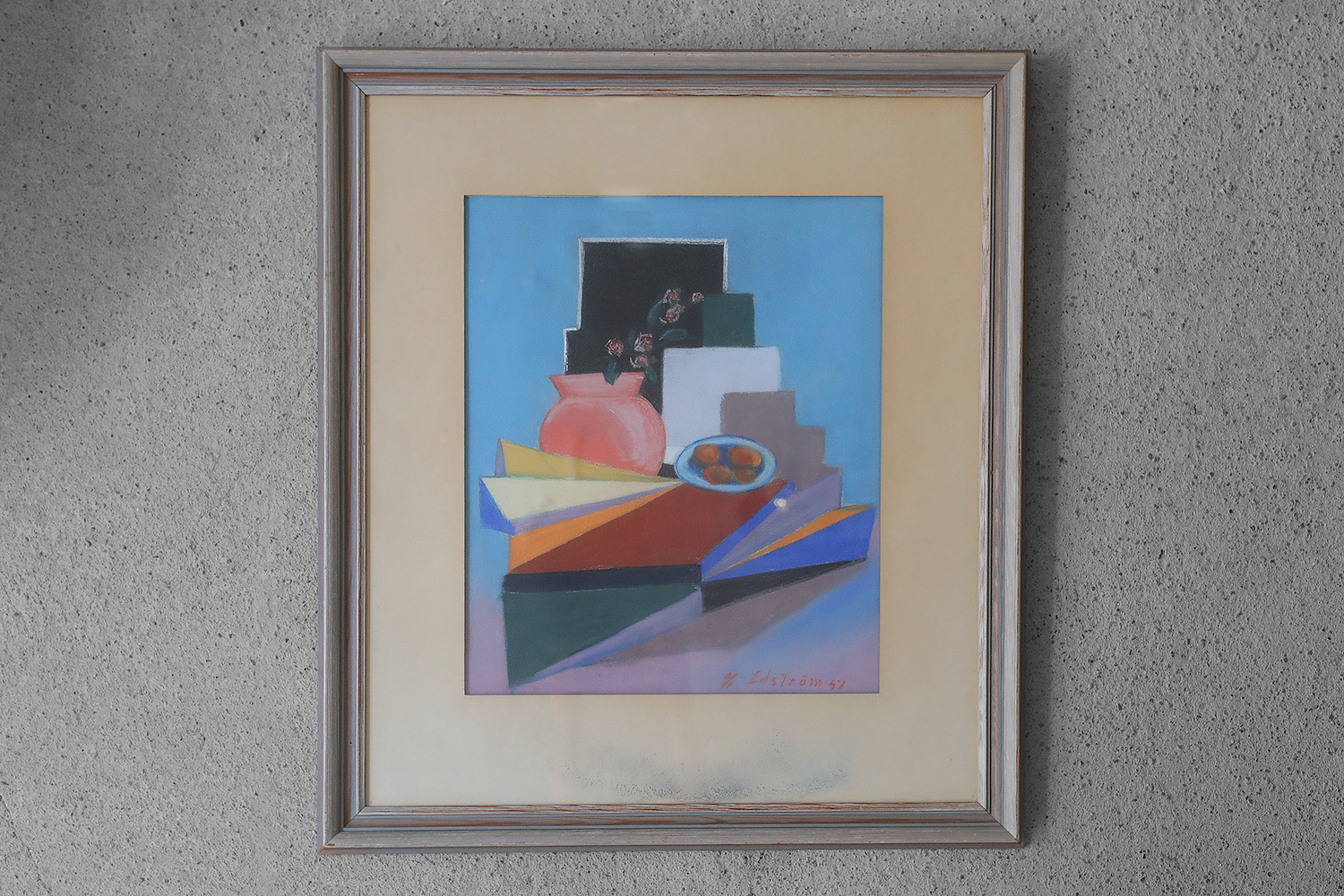 Author Unknown, Composition, Pastel, 1951, Framed, 1951, Pastel