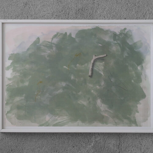 Lennart Aschenbrenner, Composition with Stick, Color Lithograph, 1986, Framed