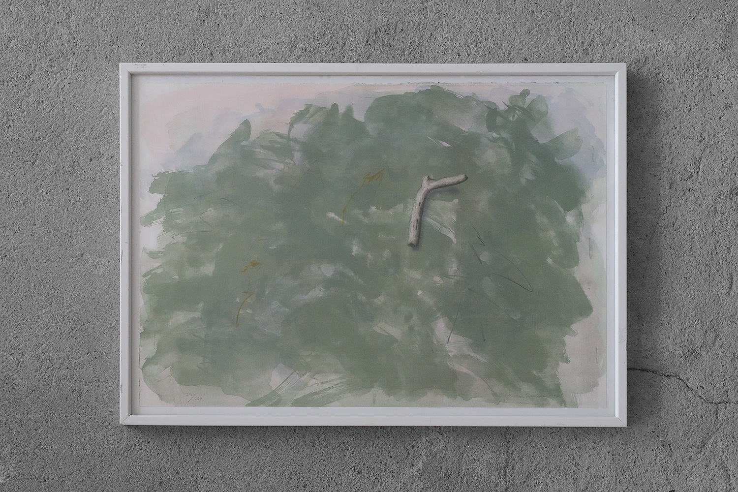 Lennart Aschenbrenner, Composition with Stick, Color Lithograph, 1986, Framed