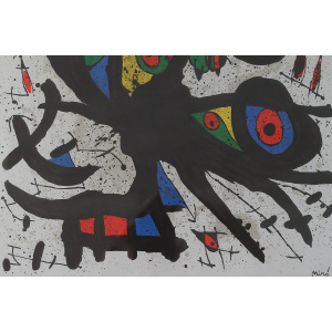 Joan Miró, Agora I, Color Lithograph, 1971, Framed
