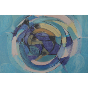 Gustav Bolin, Composition, Color Lithograph, 1970s, Framed