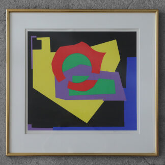 Aage Schmidt, Komposition, Color Lithography, 1987, Framed