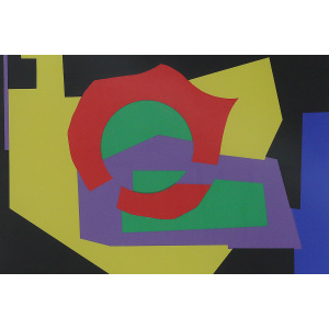Aage Schmidt, Komposition, Color Lithography, 1987, Framed