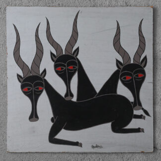Salum Mussa, African Tingatinga School Composition, Oil on Board, 1970s