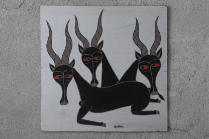 Salum Mussa, African Tingatinga School Composition, Oil on Board, 1970s