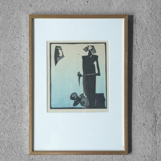 Åke Holm, Biblical Theme, Linocut, 1970s, Framed