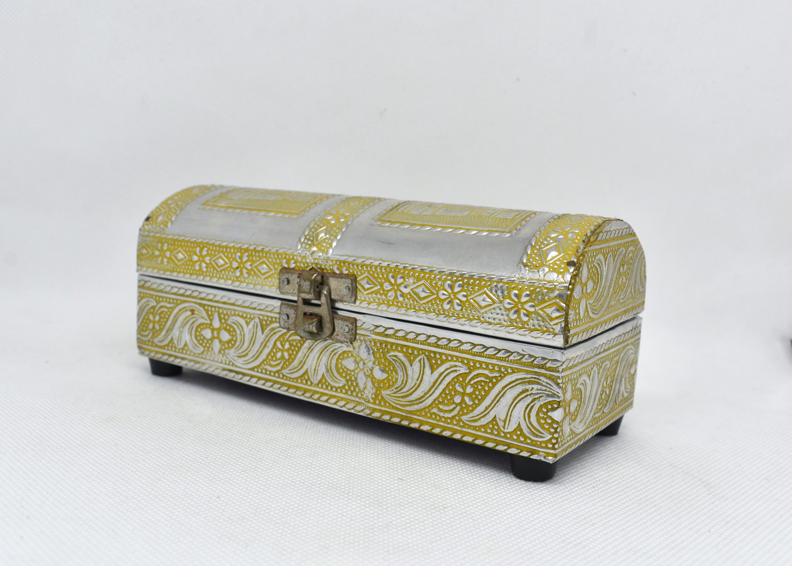 The 50' engraved jewellery box organizer, Silver small lidded metal box, Decorative rectangular organizer, Rings necklace padded container storage