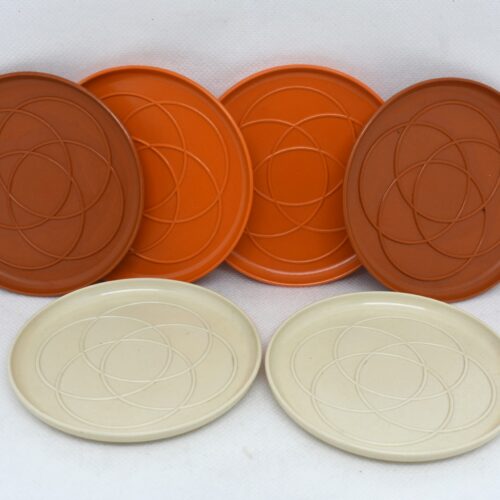 Mid century round coasters set of 6