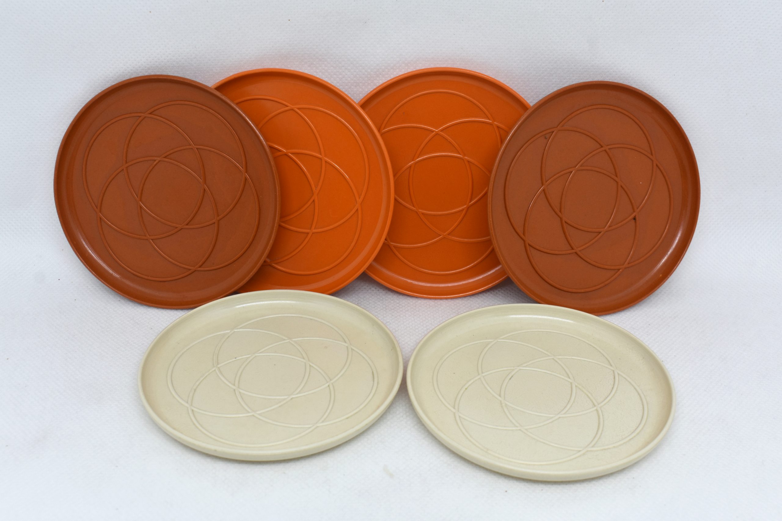Mid century round coasters set of 6