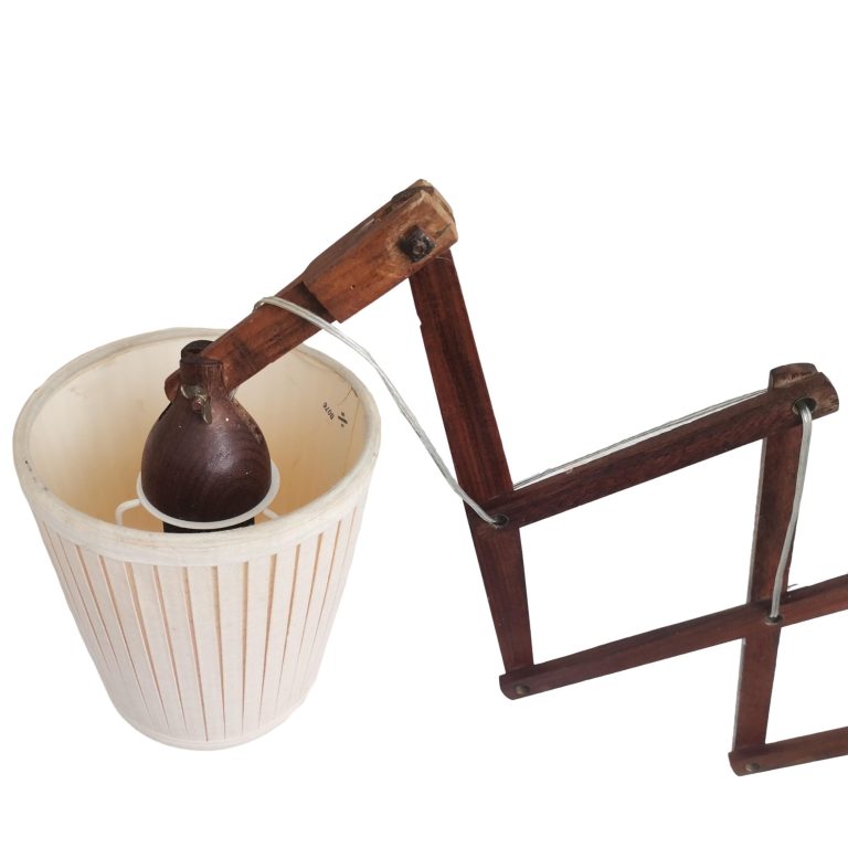 Wooden Scissor Lamp Accordion Wall Light Fixture Danish Modern Lighting