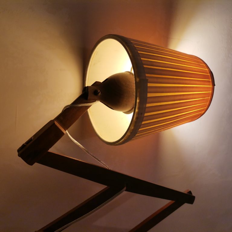 Wooden Scissor Lamp Accordion Wall Light Fixture Danish Modern Lighting