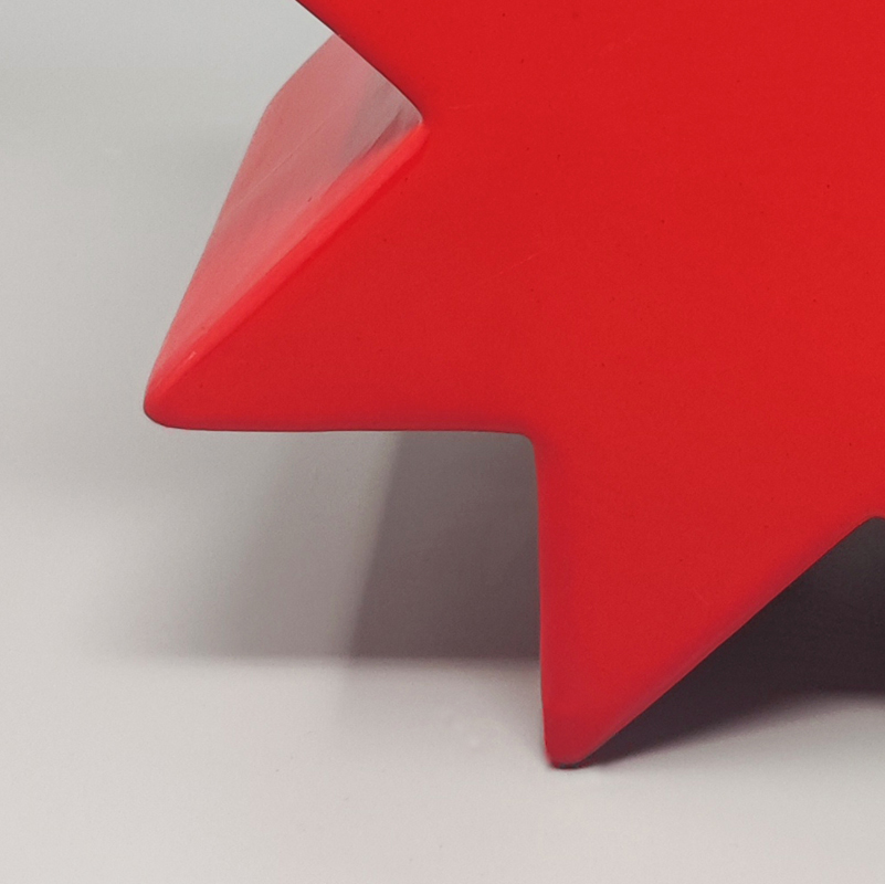 1980s Gorgeous Red Vase "Hsing" by Ettore Sottsass. Made in Italy