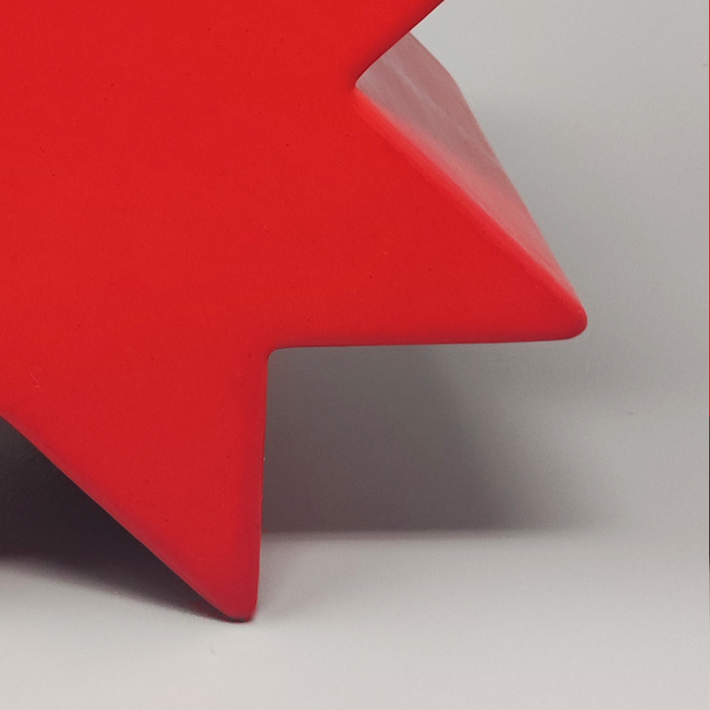 1980s Gorgeous Red Vase "Hsing" by Ettore Sottsass. Made in Italy