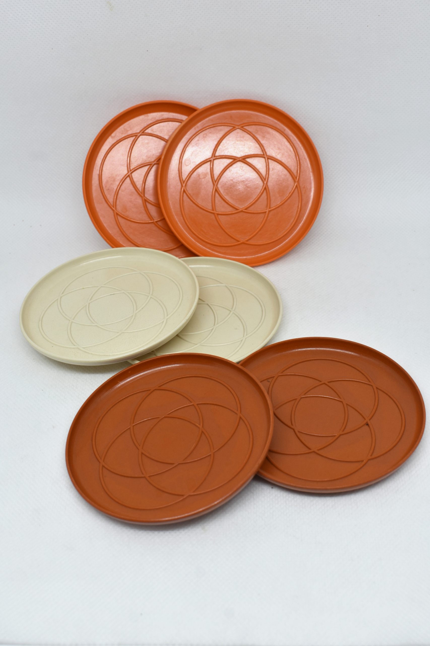 Mid century round coasters set of 6