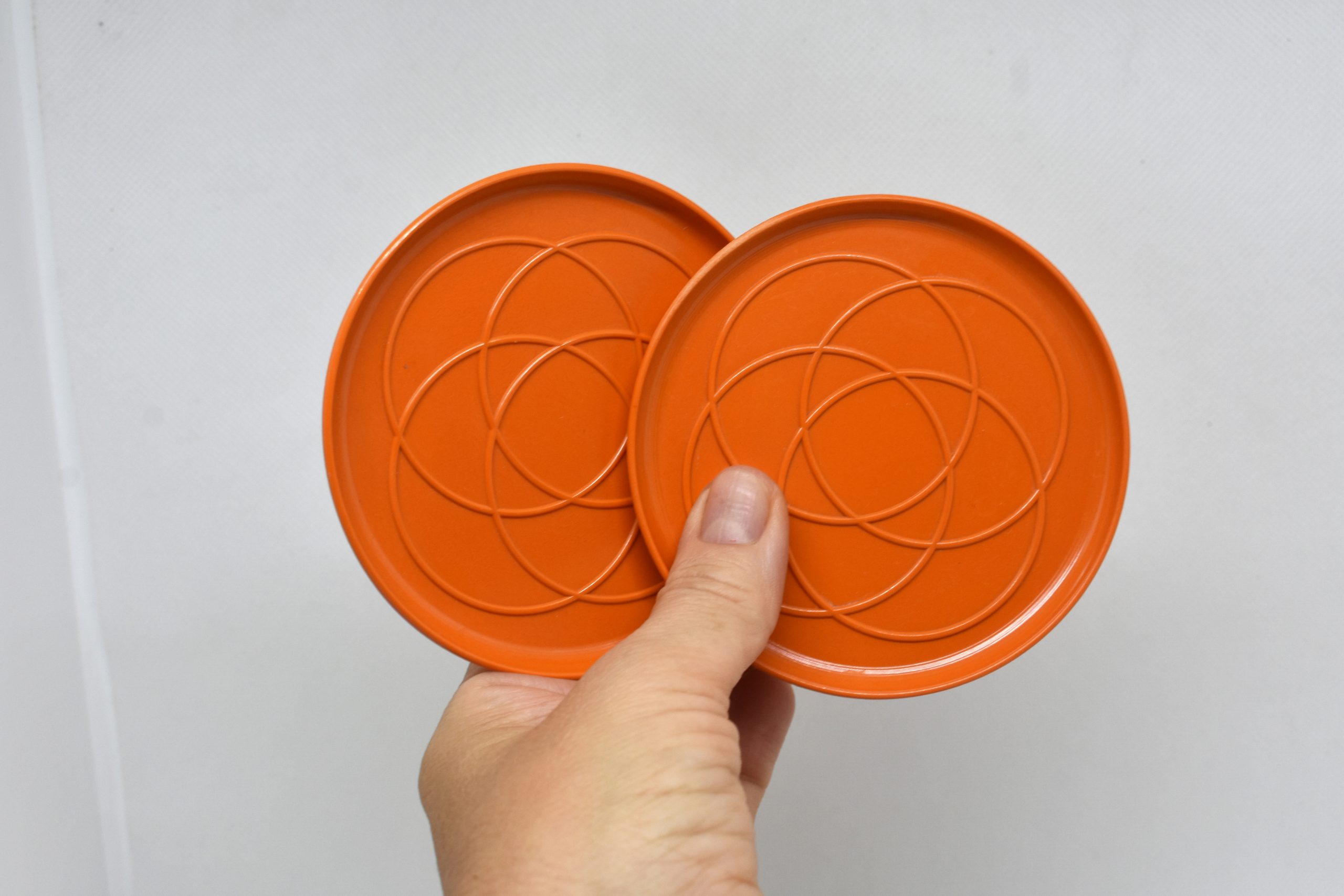 Mid century round coasters set of 6