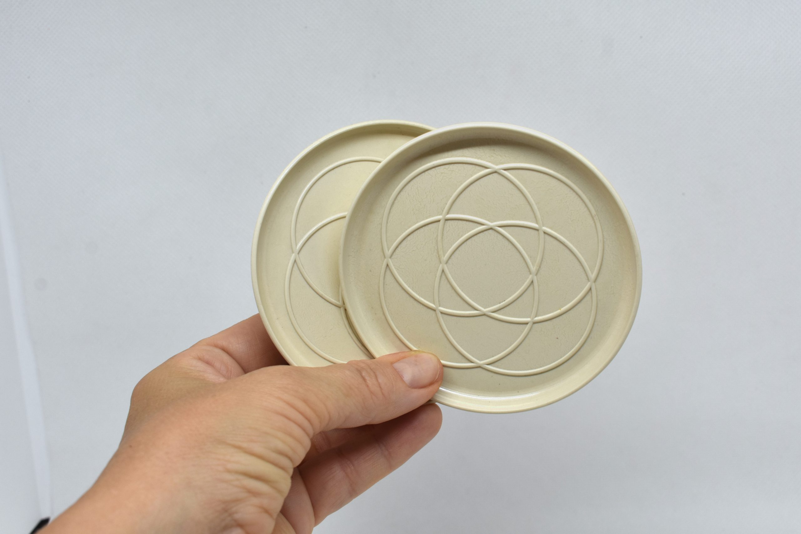 Mid century round coasters set of 6