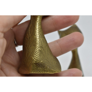 Brass Cat Figurines set of 2, Midcentury Indian small cat statues