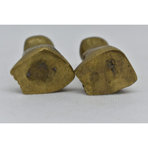 Brass Cat Figurines set of 2, Midcentury Indian small cat statues