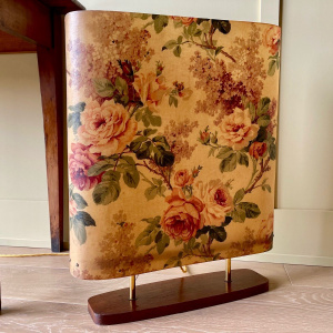 Mid Century Modern Chintz Fire Screen