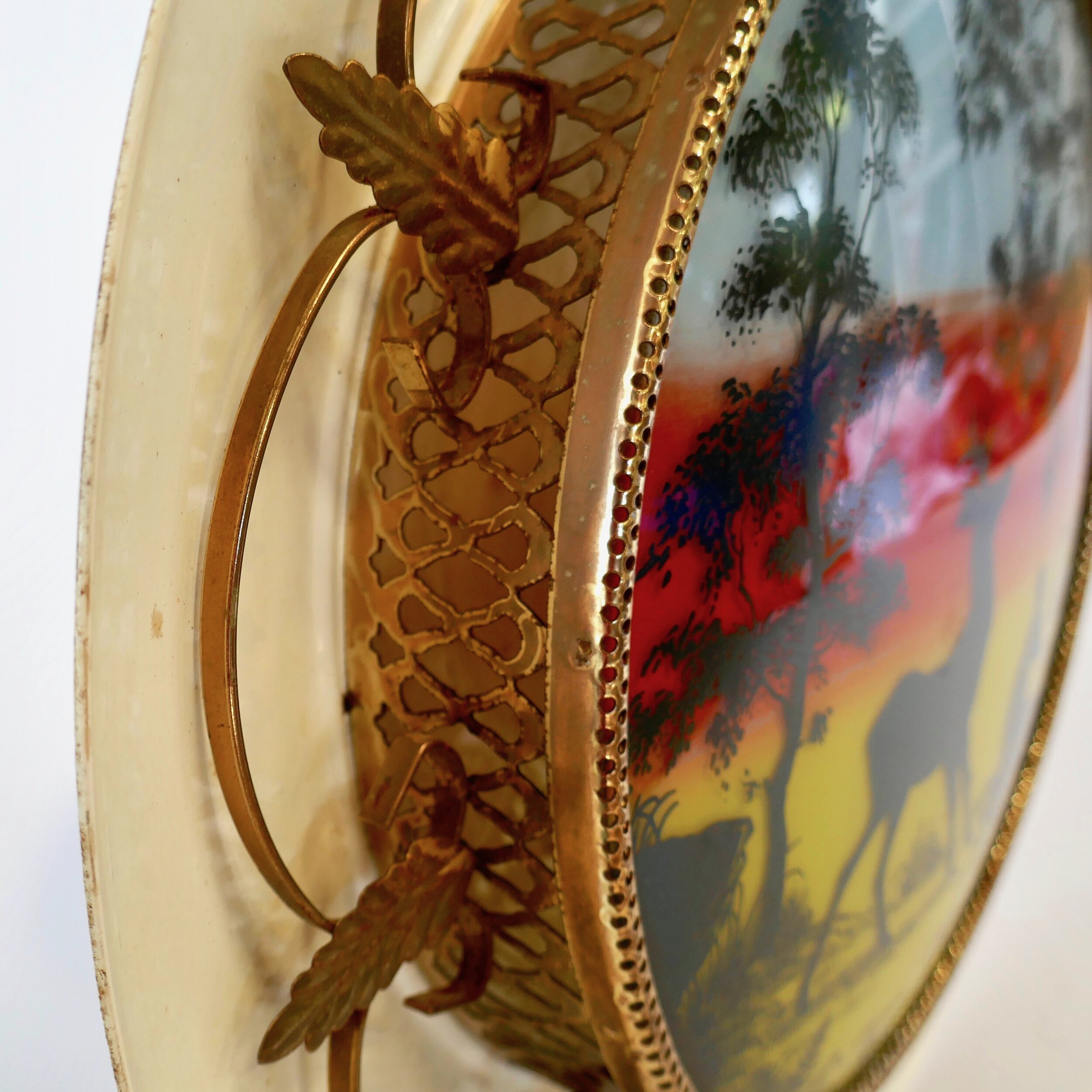 Vintage painted tinware “Bambi” wall light