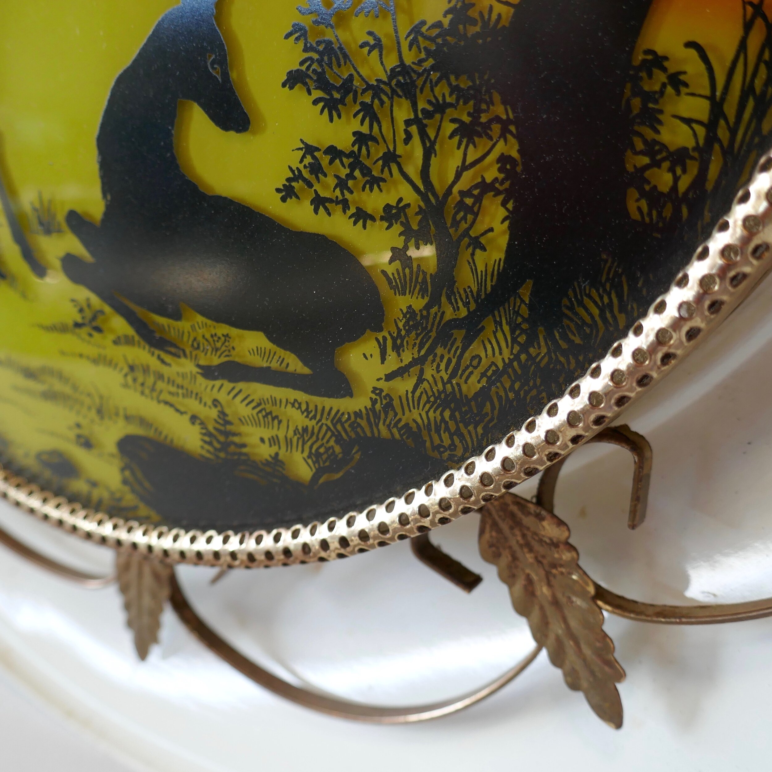 Vintage painted tinware “Bambi” wall light
