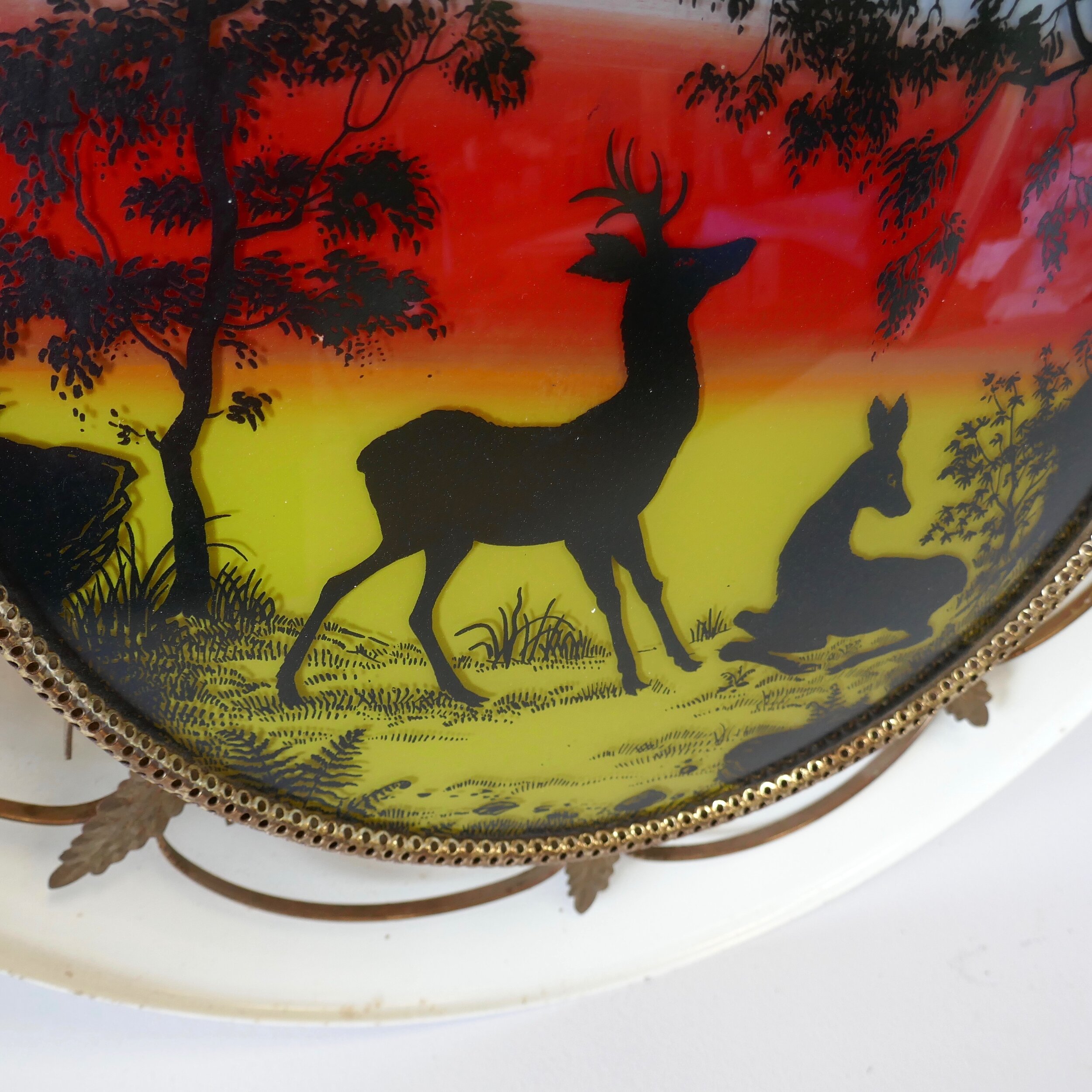 Vintage painted tinware “Bambi” wall light