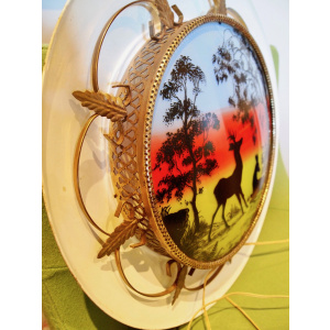Vintage painted tinware “Bambi” wall light