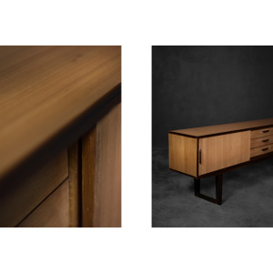Mid-Century Danish Modern Exotic Wood Sideboard with Drawers, 1970s